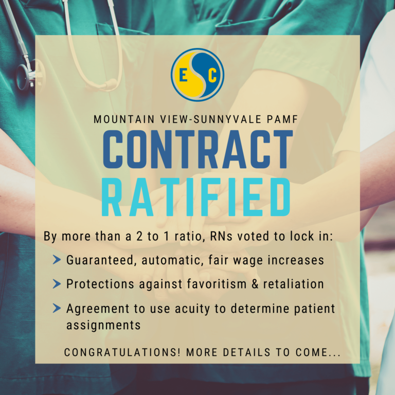 Mountain ViewSunnyvale Sutter PAMF RNs Ratify First Ever Union
